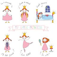 Set of cute princesses