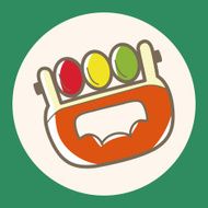 Baby rattle theme elements N16