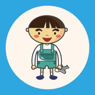 family boy character flat icon elements background eps10