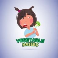 vegetable haters character with typographic design - vector