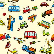 Funny Cars kids seamless pattern texture