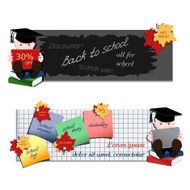 Set of two horizontal advertising banners with student