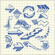 Set of sketched arrow