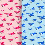 pink and blue airplanes pattern