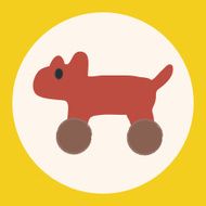 toy dog flat icon elements eps10