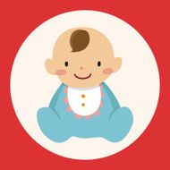 family baby character flat icon elements background eps10