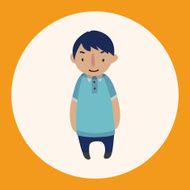 family boy character flat icon elements background eps10 N2