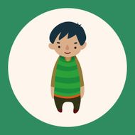 family boy character flat icon elements background eps10 N3