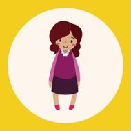 family girl character flat icon elements background eps10