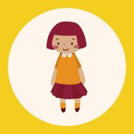 family girl character flat icon elements background eps10 N2