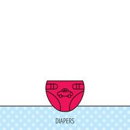 Diaper with car icon Child underwear sign N8