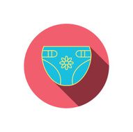 Diaper with flower icon Child underwear sign N7