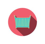 Baby crib bed icon Cradle or cot sign N11