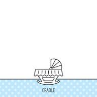 Baby cradle bed icon Crib or cot sign N13