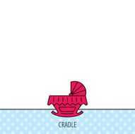 Baby cradle bed icon Crib or cot sign N14