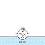 Baby boy face icon Child with smile sign N7