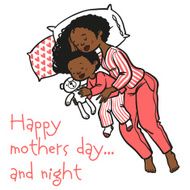 Funny cartoon mothers day card vector illustration N2