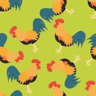 Flat cock seamless pattern