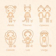 vector zodiac signs Aries Taurus Gemini Cancer Leo Virgo