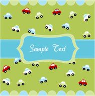 Cute seamless pattern with little cars baby card N2