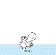 Pacifier icon Nipple or dummy sign N16