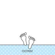 Baby footprints icon Child feet sign N7