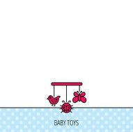 Baby toys icon Butterfly ladybug and bird sign N7