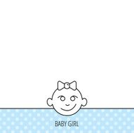 Baby girl face icon Child with smile sign N7