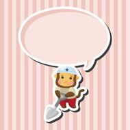 animal monkey worker cartoon theme elements N5