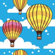 vector pattern with clouds and balloons