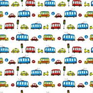 Funny Cars kids seamless pattern texture N3