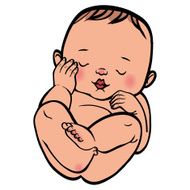 Newborn little baby sleeping Vector illustration islated backgr