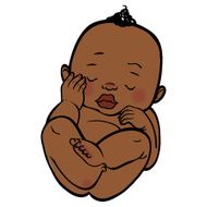 Newborn little african baby sleeping Vector illustration islate