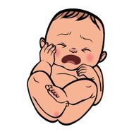 Newborn little baby crying Vector illustration islated backgro