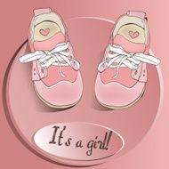 card with little cute shoes
