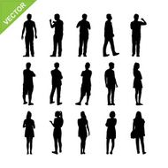 Peoples silhouettes vector