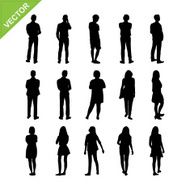 Peoples silhouettes vector N2