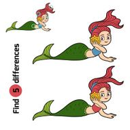 Find differences game (little girl mermaid) N2