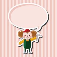 animal worker cartoon theme elements N26