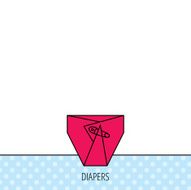 Diaper with pin icon Child underwear sign N8