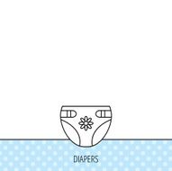 Diaper with flower icon Child underwear sign N8