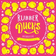 Vector decorating design made of yellow rubber ducks N2