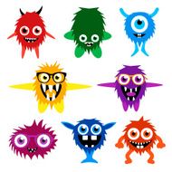 Vector set of cartoon cute monsters and aliens N2