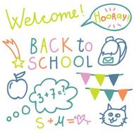 Back to school vector illustration set with cute