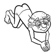 kid diving vector illustration N3