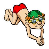 kid diving vector illustration N4