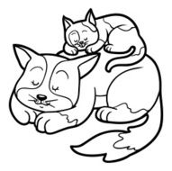 Coloring book for children (two spotted cats)