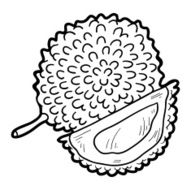 Coloring book game fruits and vegetables (durian)