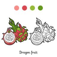 Coloring book game fruits and vegetables (dragon fruit) N2