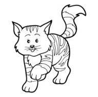 Coloring book for children (striped cat)